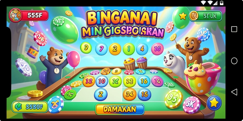 Tampilan utama gameplay Bingo di 555F yang menarik.