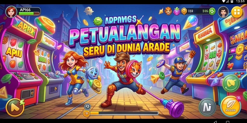 Tampilan aksi seru dan karakter unik dalam gameplay API66.