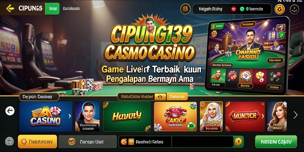 Screenshot gameplay menampilkan suasana Live Casino yang mendebarkan.