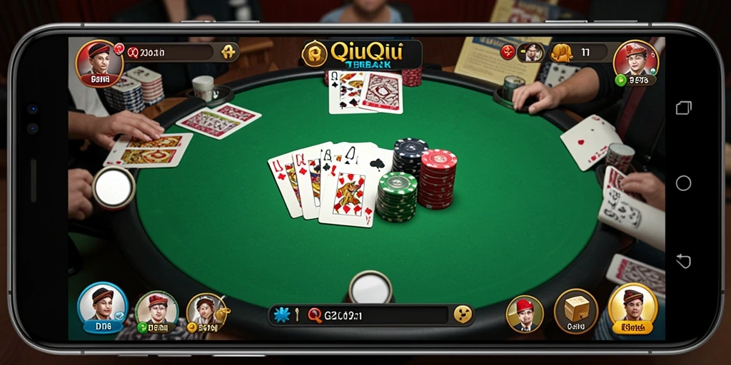 Screenshot gameplay D73 dengan grafis menawan saat bermain QiuQiu.