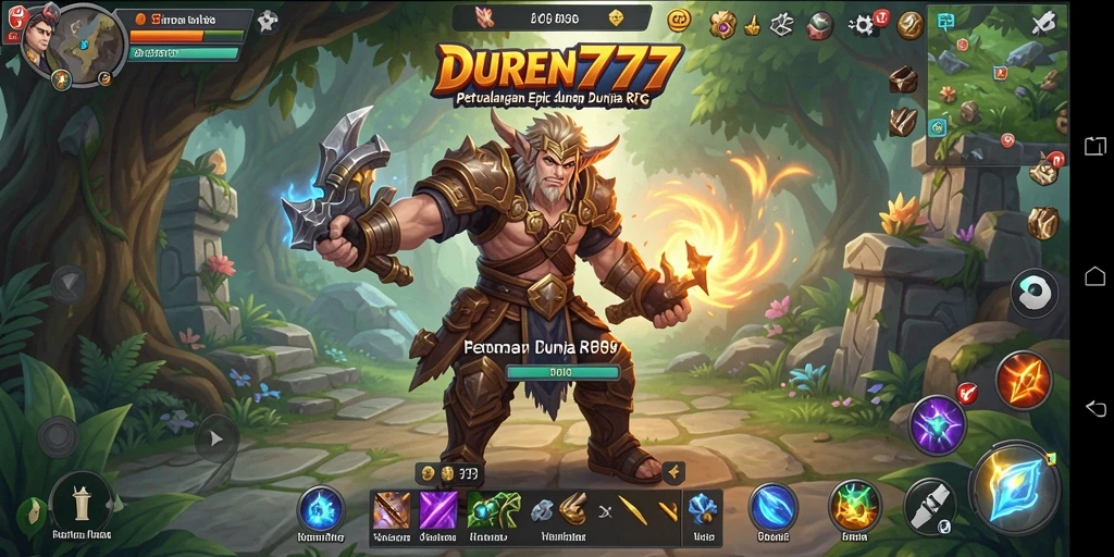 Screenshot DUREN777 menampilkan aksi seru dalam pertempuran RPG.