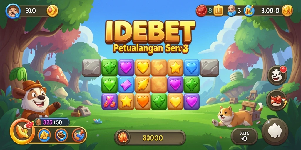 Tampilan gameplay seru dari IDEBET dengan berbagai tantangan Match-3.