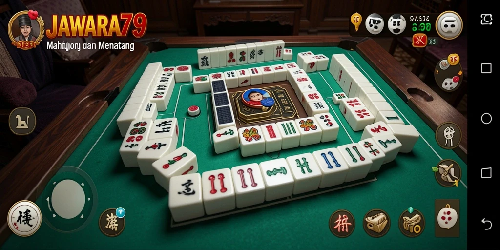 Screenshot JAWARA79 menampilkan gameplay Mahjong yang menarik dan menantang.