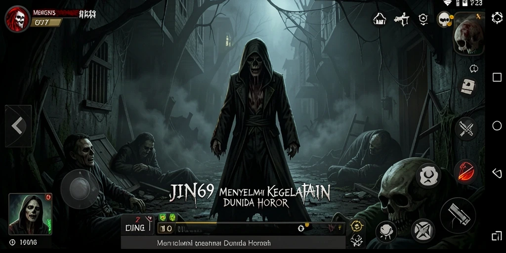 Gameplay JIN69 yang menegangkan dengan suasana seram.