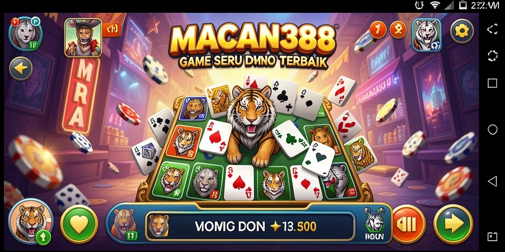 Tampilan gameplay menarik dari game Domino MACAN388.