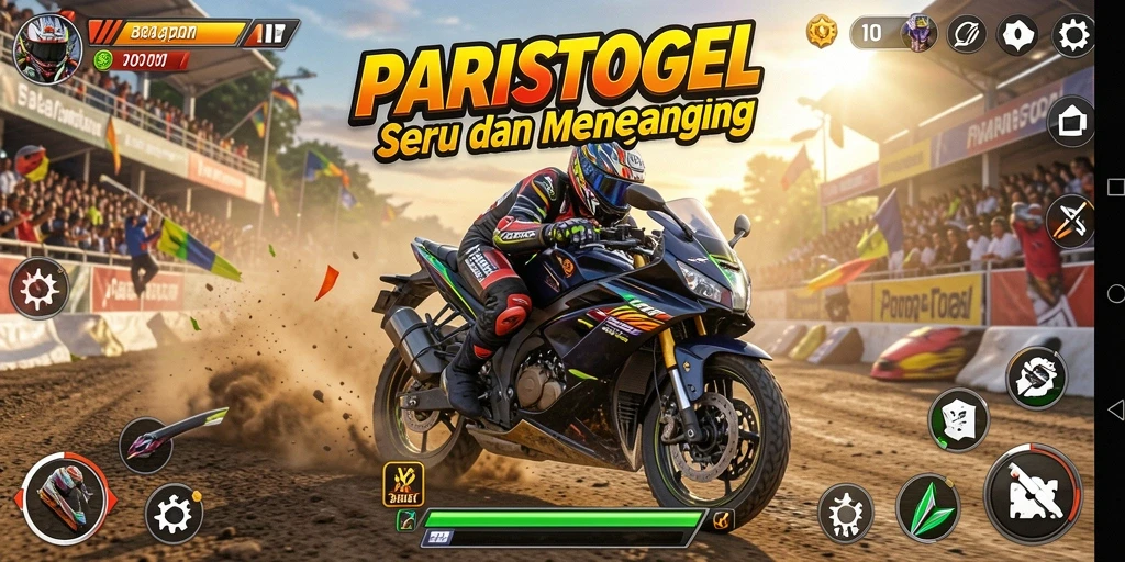 Tampilan menakjubkan dari balapan motor di PARISTOGEL.