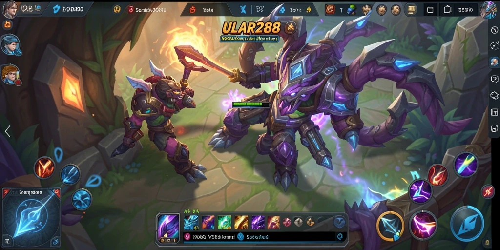 Tampilan gameplay seru ULAR288 dalam genre MOBA.
